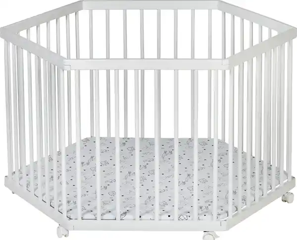 Bild 2 von Schardt 6-eckiges Laufgitter Buche weiß, mit Einlage