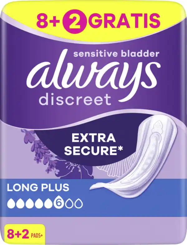 Bild 2 von Always Discreet Inkontinenz Long Plus 8+2