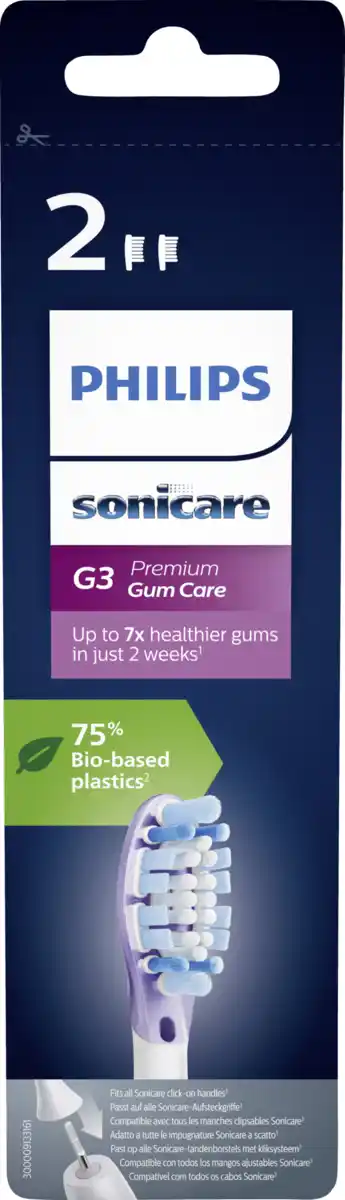 Bild 1 von PHILIPS Sonicare G3 Premium Gum Care Aufsteckbürsten schwarz HX9052/17