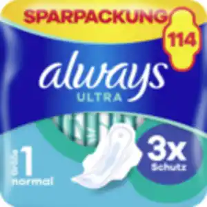 Always Monatspaket Damenbinden ULTRA Normal mit Flügeln