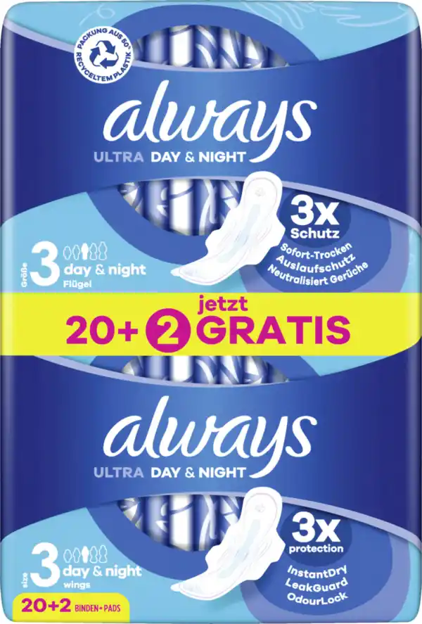 Bild 1 von Always Ultra Day & Night Binden mit Flügeln Big Pack + 2 Gratis