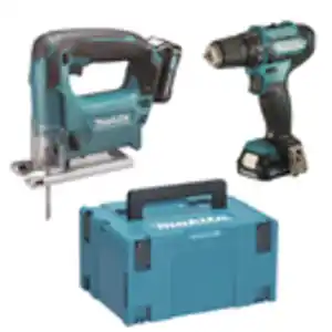 Makita Combo Kit 'CLX237SAJ' mit Bohrschrauber 'DF333DZ' und Stichsäge 'JV101DZ', 6-teilig