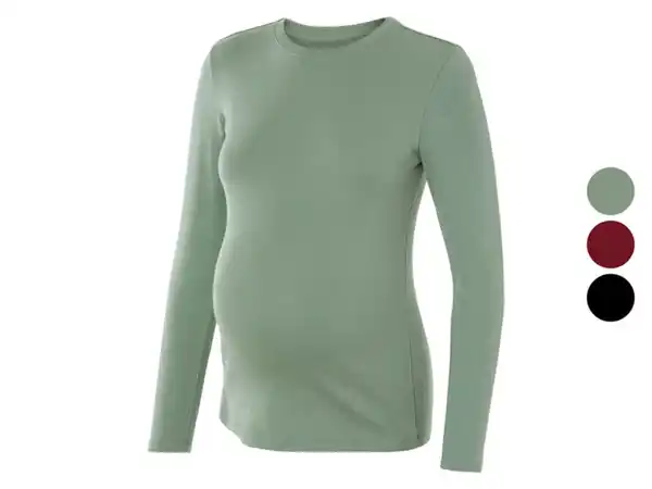 Bild 1 von esmara® Damen Umstands-Langarmshirt, in modischer Ripp-Qualität