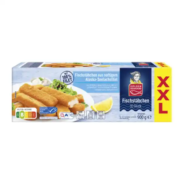 Bild 1 von GOLDEN SEAFOOD Fischstäbchen XXL 900g