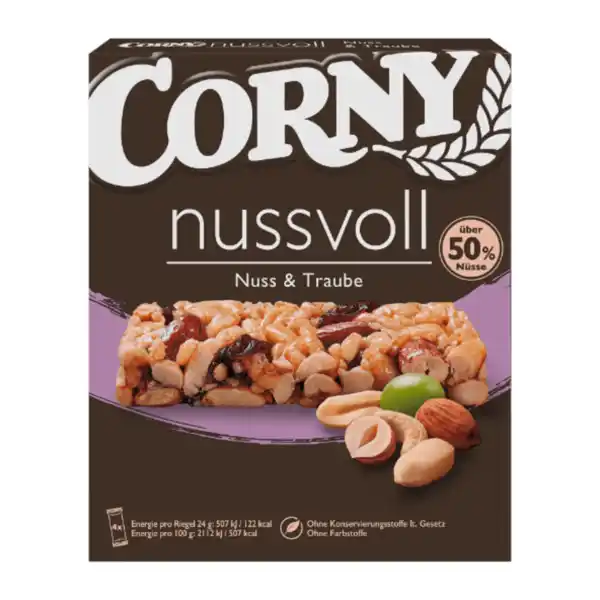 Bild 1 von CORNY Nussvoll-Riegel Nuss & Traube 96g