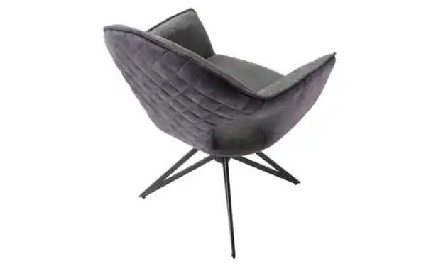 Bild 2 von Stuhl Merle-Eloy in anthrazit und aubergine, Gestell schwarz matt