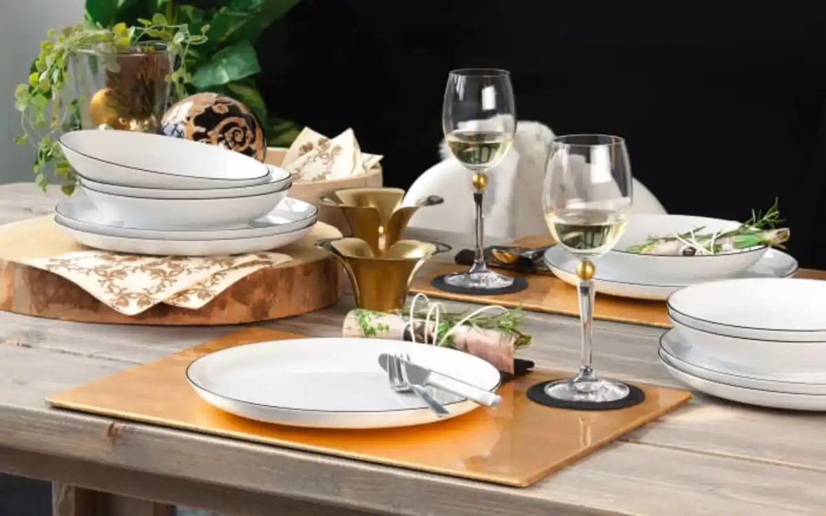 Bild 3 von Tafelservice Lido Black Line in weiß, 12-teilig