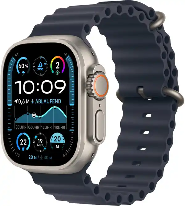 Bild 1 von Apple Watch Ultra 2 (49mm) GPS+4G Titan mit Ocean Armband natur/marine