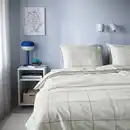 Bild 3 von BREDVECKLARE Bettwäsche-Set, 3-teilig, weiß blau/Karo 240x220/80x80 cm