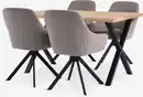 Bild 1 von ROSLEV L140 Tisch Eiche natur + 4 ROSTRUP beige/schwarz