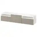 Bild 1 von BESTÅ TV-Bank, weiß/Hammarsmed beige 180x42x39 cm