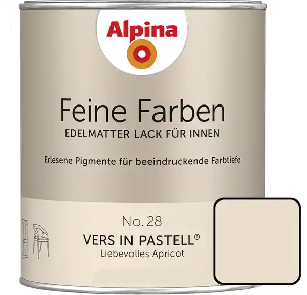 Bild 1 von Alpina Feine Farben Lack No. 28 Vers in Pastell  apricot edelmatt 750 ml