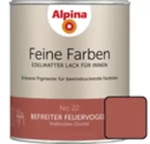 Alpina Feine Farben Lack No. 22 Befreiter Feuervogel  glutrot edelmatt 750 ml