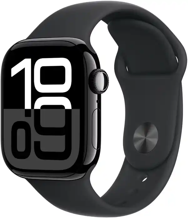 Bild 1 von Apple Watch Series 10 (42mm) GPS Aluminium mit Sportarmband S/M diamantschwarz/schwarz