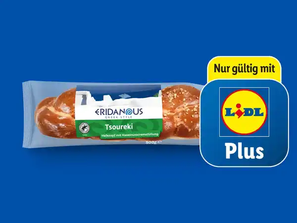 Bild 1 von Eridanous Hefezopf mit Haselnusscremefüllung,  500 g