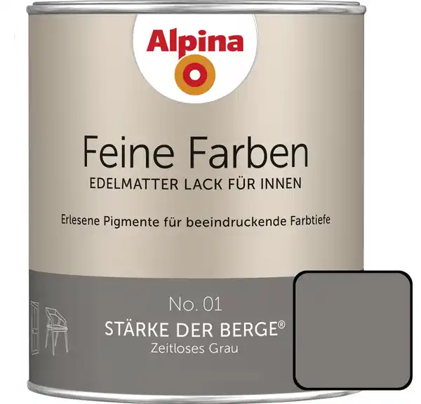 Bild 1 von Alpina Feine Farben Lack No. 01 Stärke der Berge  grau edelmatt 750 ml