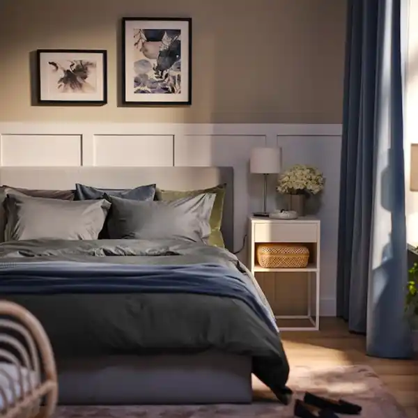 Bild 2 von LUKTJASMIN Bettwäsche-Set, 2-teilig, dunkelgrau 155x220/80x80 cm