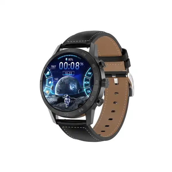 Bild 1 von TPFNet Smart Watch / Fitness Tracker IP67 - Kunstleder Armband - Android & IOS - Braun