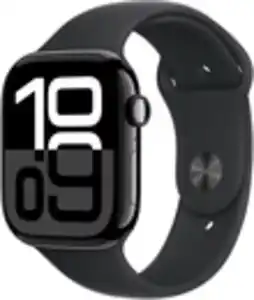 Apple Watch Series 10 (46mm) GPS Aluminium mit Sportarmband S/M diamantschwarz/schwarz