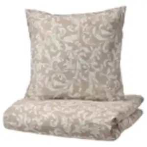 VÅRBRÄCKA Bettwäsche-Set, 2-teilig, beige/weiß 155x220/80x80 cm
