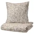 Bild 1 von VÅRBRÄCKA Bettwäsche-Set, 2-teilig, beige/weiß 155x220/80x80 cm