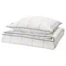 Bild 1 von BREDVECKLARE Bettwäsche-Set, 2-teilig, weiß blau/Karo 140x200/80x80 cm