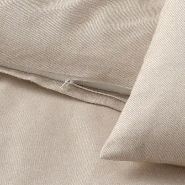 Bild 4 von GROVSNÄRJA Bettwäsche-Set, 2-teilig, Flanell dunkelbeige/beige 140x200/80x80 cm