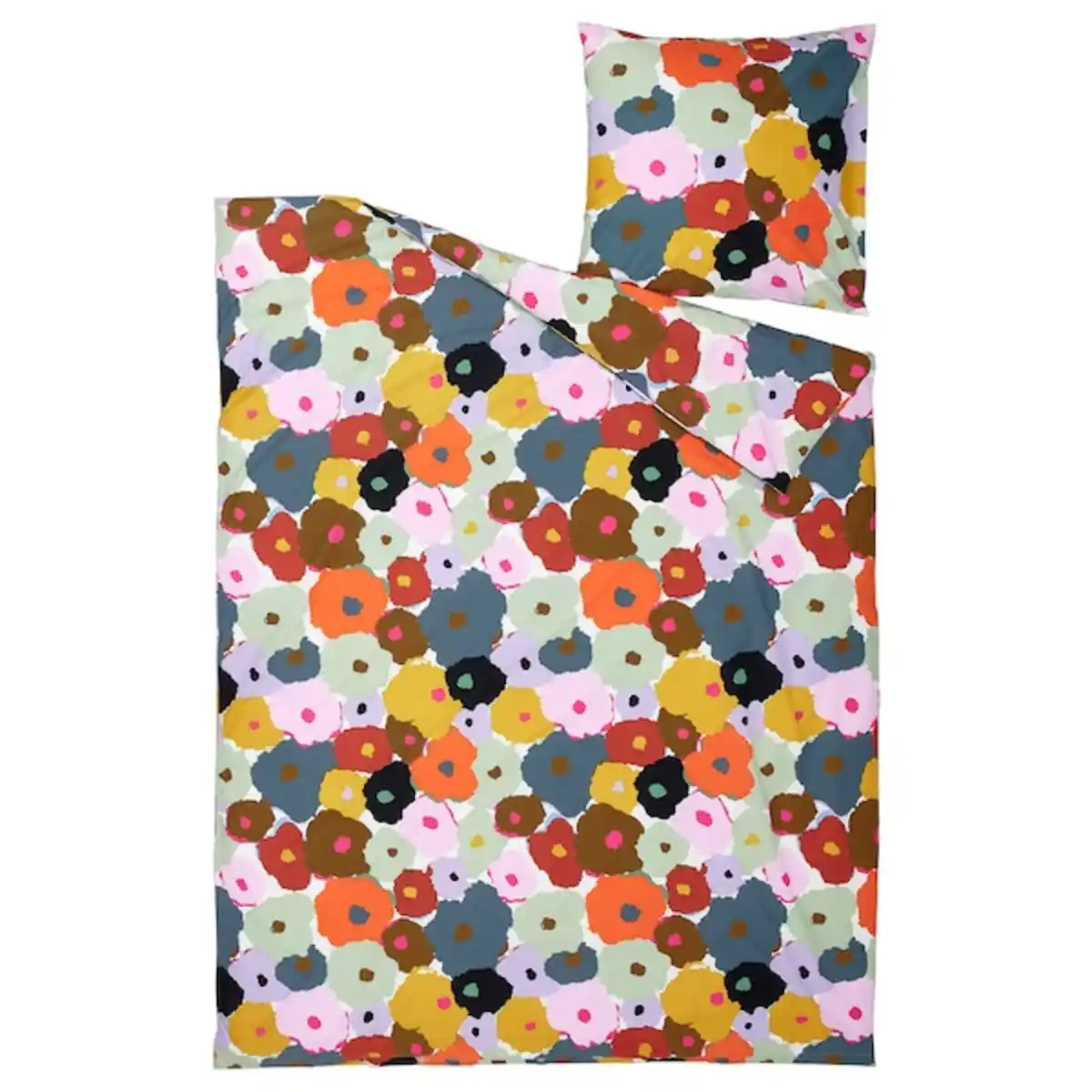 Bild 4 von MURREVA Bettwäsche-Set, 2-teilig, bunt/Blumenmuster 140x200/80x80 cm