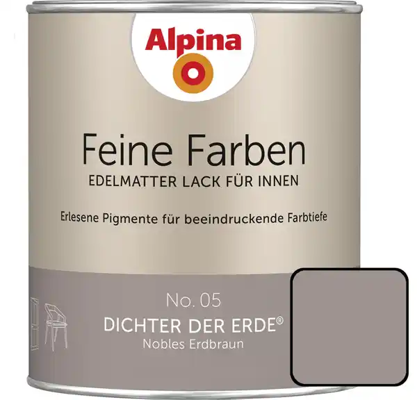 Bild 1 von Alpina Feine Farben Lack No. 05 Dichter der Erde  erdbraun edelmatt 750 ml