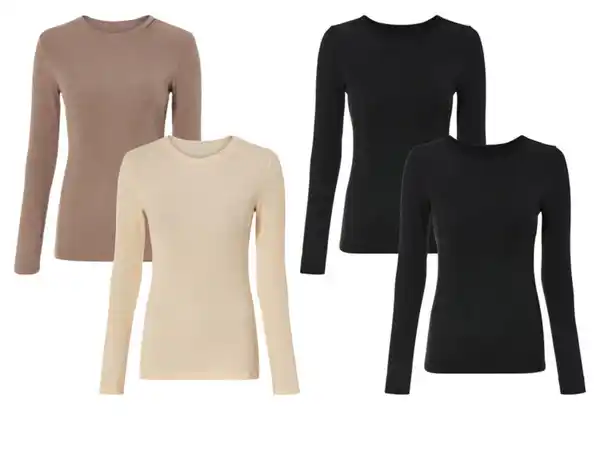 Bild 1 von esmara® Damen Langarmshirts, 2 Stück, in Ripp-Qualität