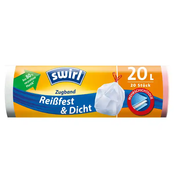 Bild 1 von Swirl® Müllbeutel 20L Zugband 20er 100% recyclt