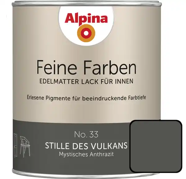 Bild 1 von Alpina Feine Farben Lack No. 33 Stille des Vulkans  anthrazit edelmatt 750 ml