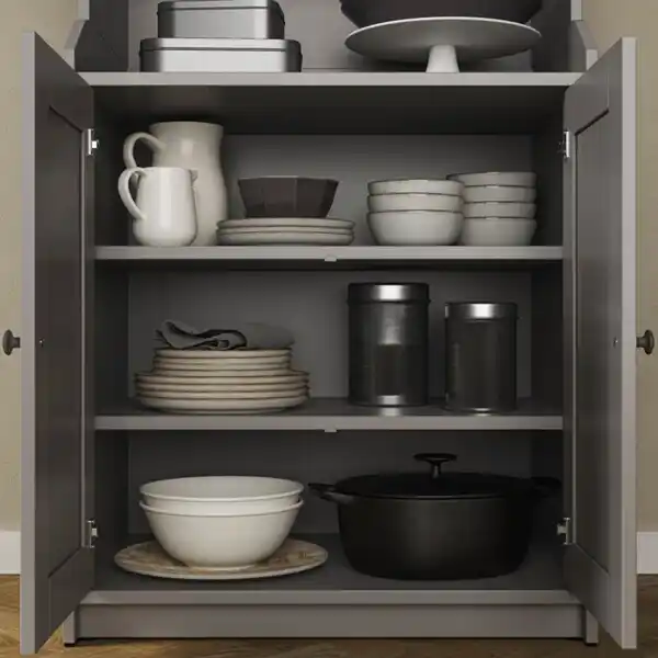 Bild 4 von HAUGA Hochschrank mit 2 Türen, grau 70x199 cm