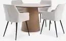Bild 1 von KLIPLEV Ø120 Tisch eiche + 4 PURHUS off-white/schwarz