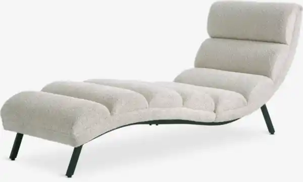 Bild 1 von Chaiselongue-Sessel LINDELSE Teddyplüsch beige/ schwarz