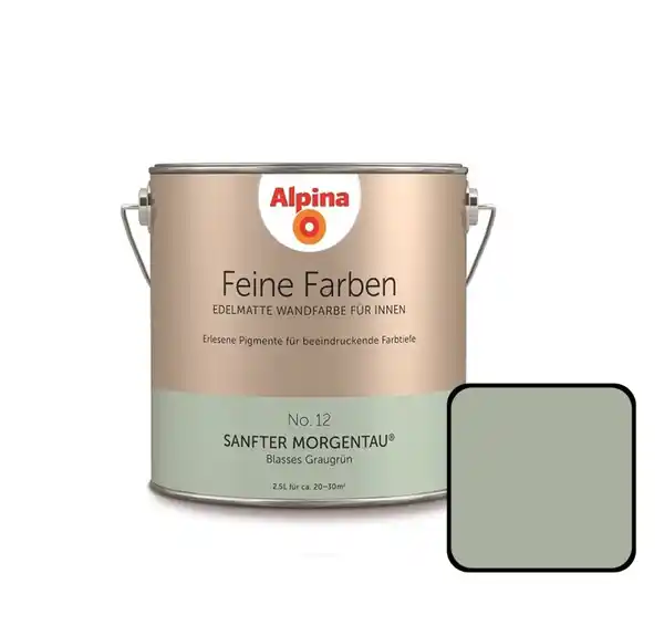 Bild 1 von Alpina Feine Farben No. 12 Sanfter Morgentau 2,5 L blasses graugrün edelmatt