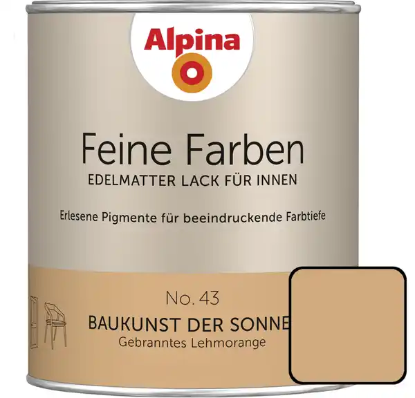 Bild 1 von Alpina Feine Farben Lack No. 43 Baukunst der Sonne  lehmorange edelmatt 750 ml