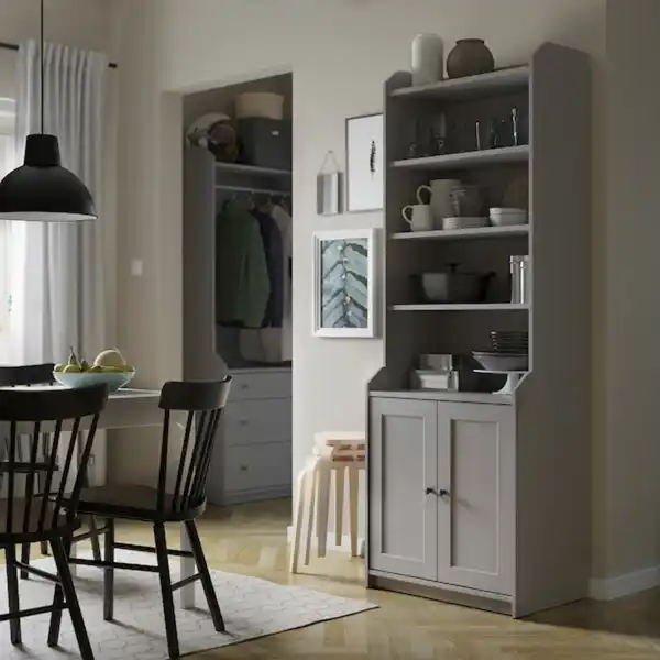 Bild 2 von HAUGA Hochschrank mit 2 Türen, grau 70x199 cm