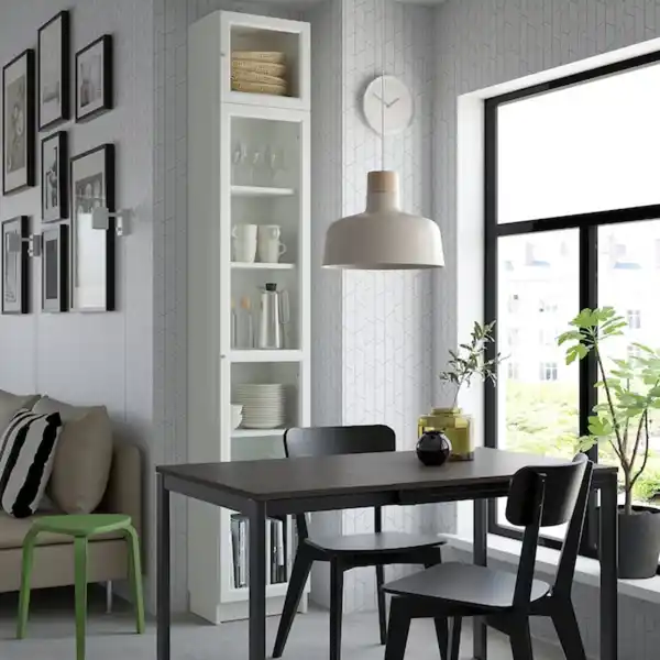 Bild 2 von BILLY / OXBERG Bücherregal mit Glastür, weiß/Glas 40x30x237 cm