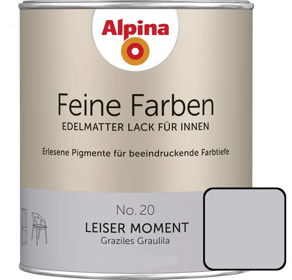 Bild 1 von Alpina Feine Farben Lack No. 20 Leiser Moment  graulila edelmatt 750 ml