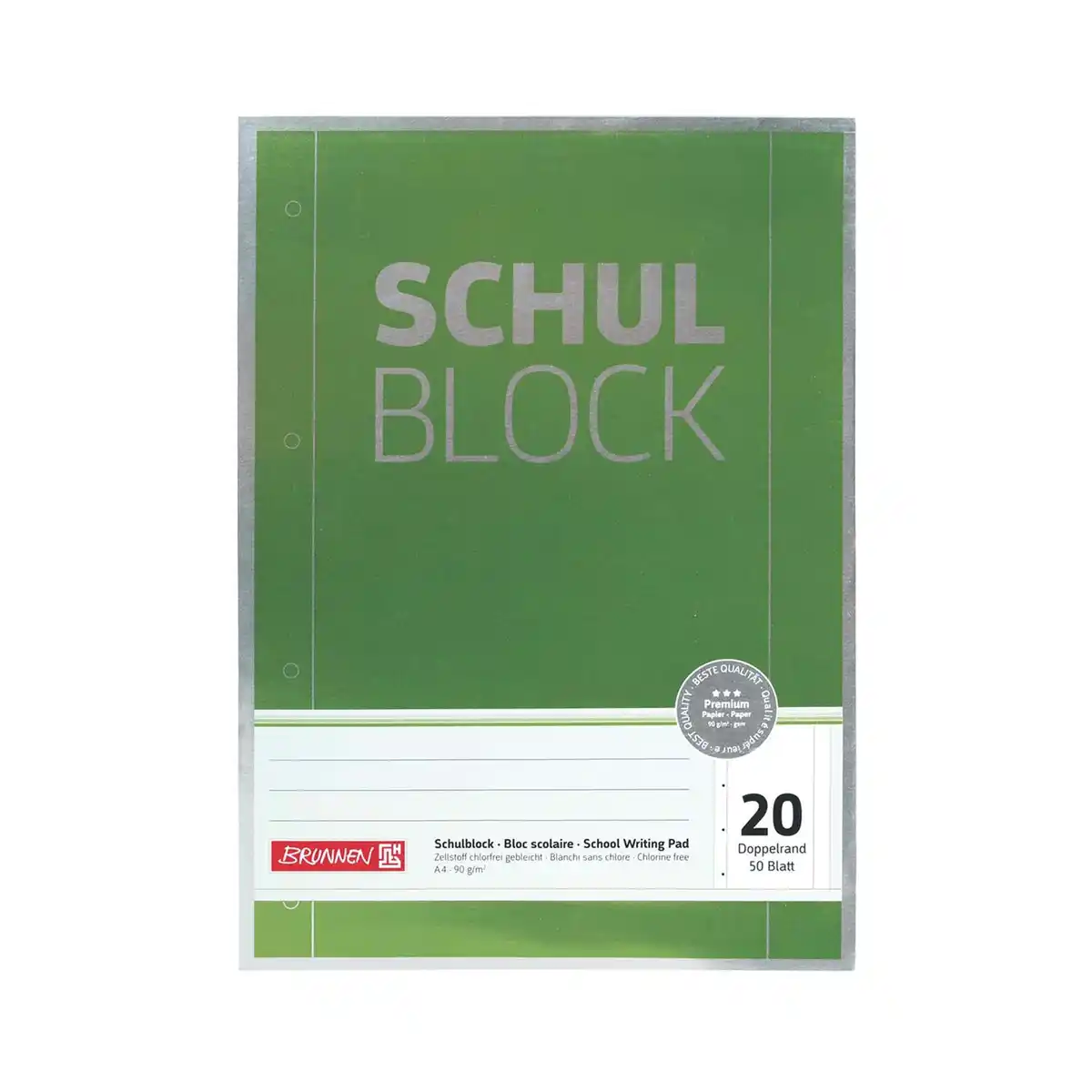 Bild 1 von Brunnen Schulblock A4 unliniert Lineatur 20 50 Blatt