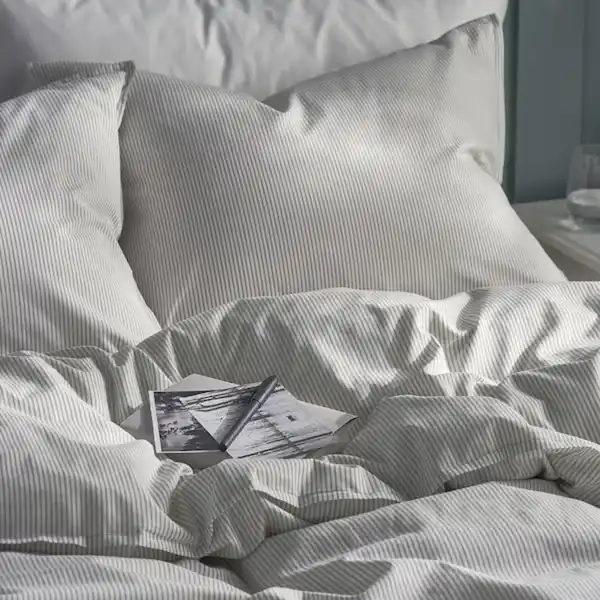 Bild 3 von BERGPALM Bettwäsche-Set, 2-teilig, grau/Streifen 155x220/80x80 cm