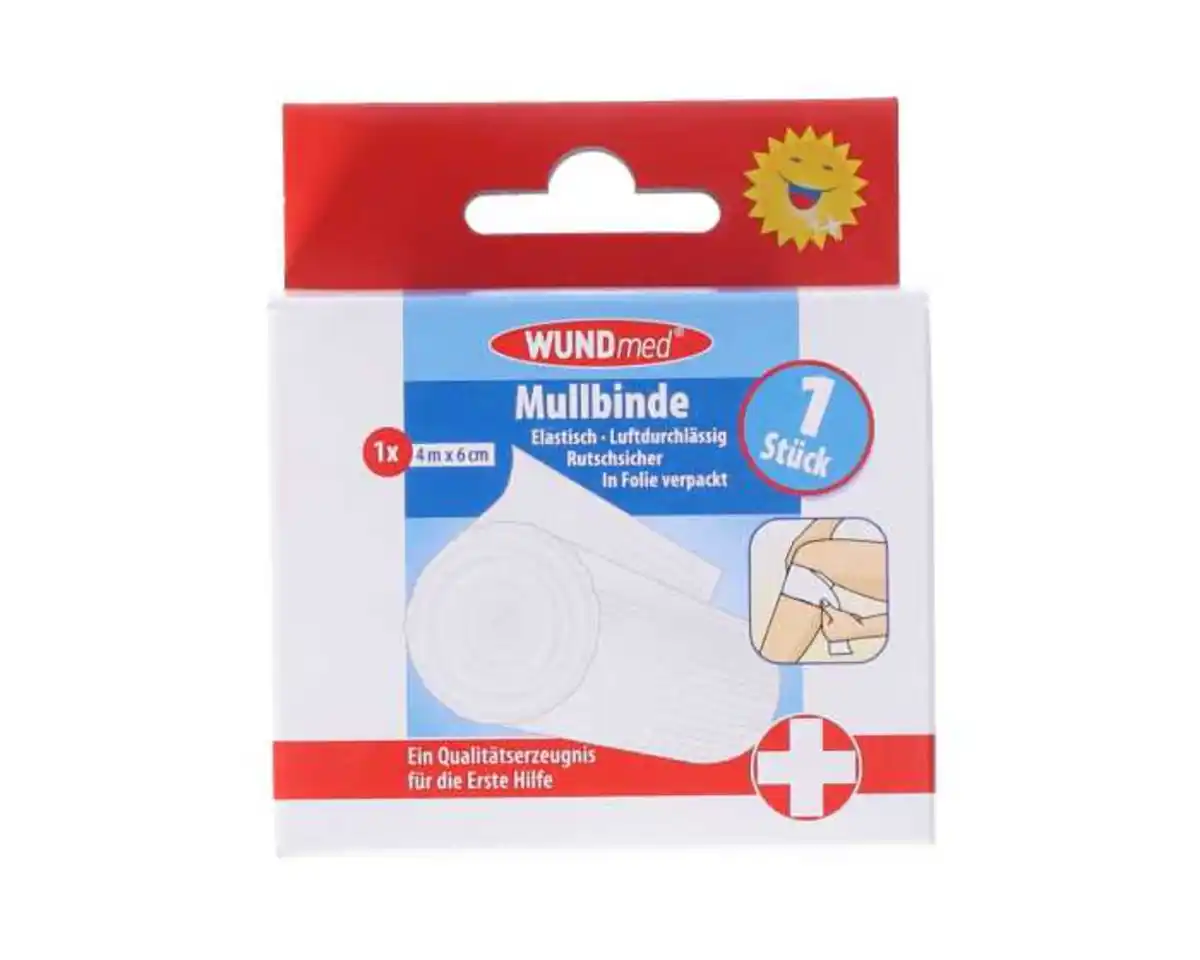Bild 1 von WUNDmed®  Mullbinde elastisch weiß 4 m x 6 cm