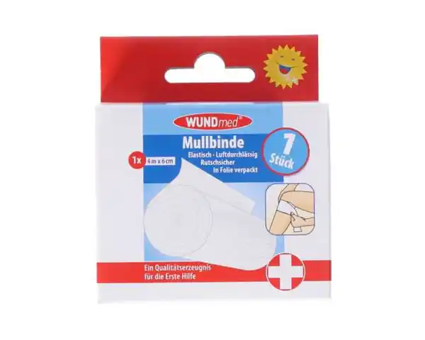 Bild 1 von WUNDmed®  Mullbinde elastisch weiß 4 m x 6 cm