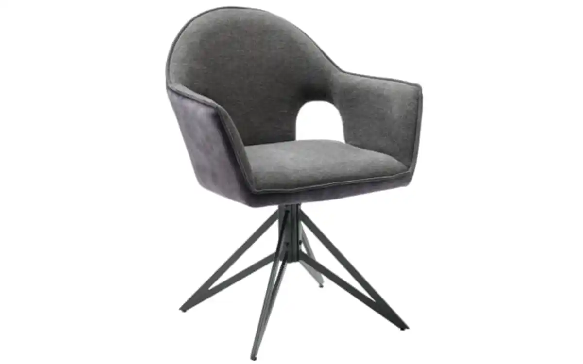 Bild 1 von Stuhl Merle-Eloy in anthrazit und aubergine, Gestell schwarz matt