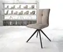 Bild 1 von Drehstuhl Maddy-Flex Taupe Vintage Kreuzgestell kantig Schwarz 180° drehbar Wellenfederung
