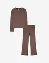 Bild 1 von Damen Pyjama Set aus Langarmshirt und Hose  - Waffelstruktur