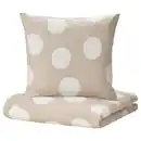 Bild 1 von KLYNNETÅG Bettwäsche-Set, 2-teilig, beige/weiß/Punkte 140x200/80x80 cm