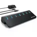 Bild 1 von Primewire USB 3.2 Gen2 Hub, 7 Port Aktiver Verteiler mit Netzteil, 10 Gbit/s