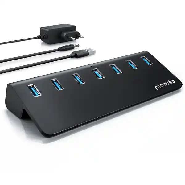 Bild 1 von Primewire USB 3.2 Gen2 Hub, 7 Port Aktiver Verteiler mit Netzteil, 10 Gbit/s